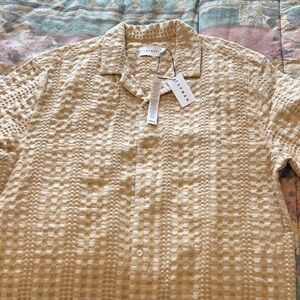 NWT Topman Beige Textured Shirt. Size medium